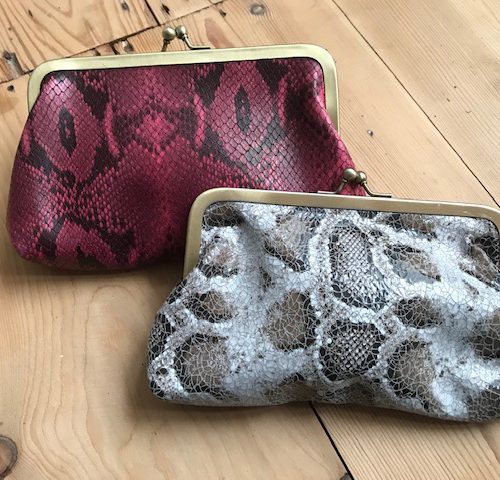Leather Clutch Bag Snake