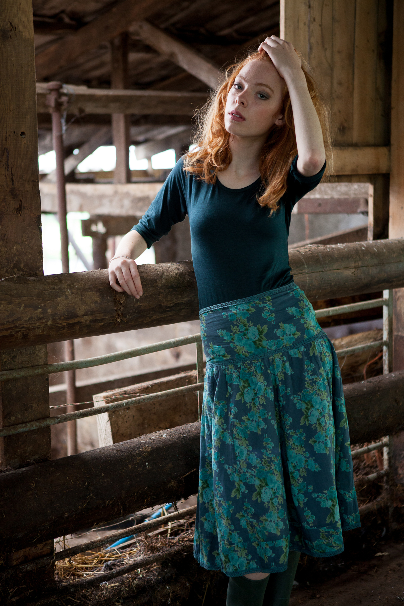 Freda Skirt in Vintage Rose Bluebell