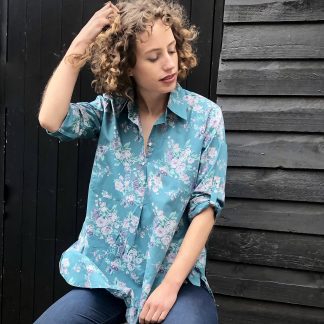 Gracie Shirt in Vintage Rose Pacific Blue
