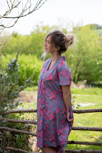 nightdress in vintage rose plum full