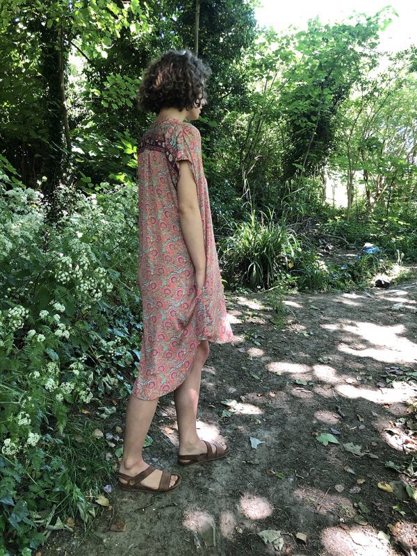 Coral Thistle Michelle button dress