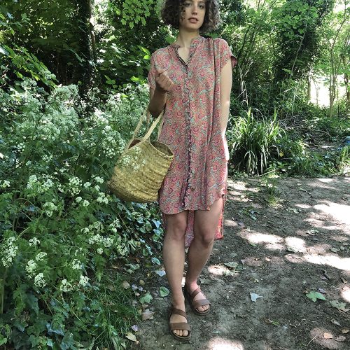 Coral Thistle Michelle button dress