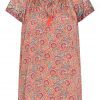 Blouse with ties thistle coral