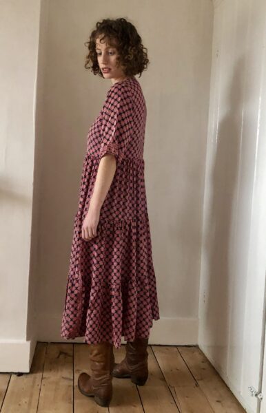 Maria dress in Leaf navy & coral Maria dress in Leaf navy & coral