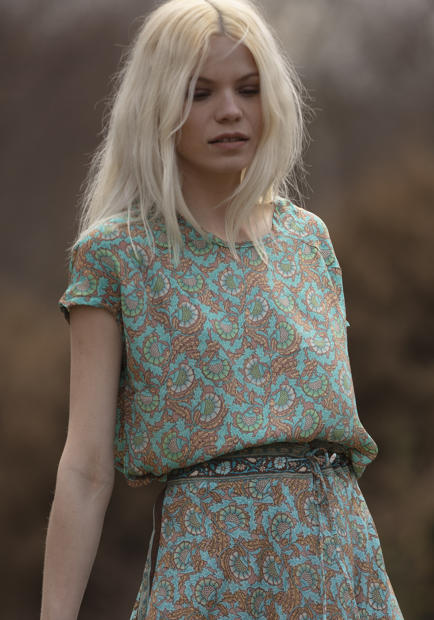 Bias skirt and Bella boxy top in Thistle turquoise Bella boxy top in Thistle turquoise