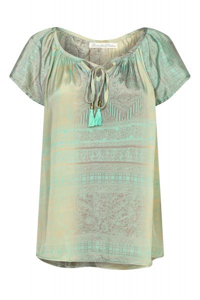 Blouse with ties Mint henna