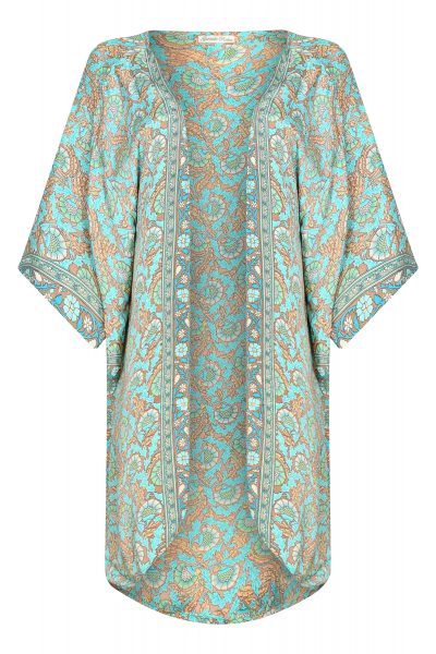 Kimono jacket Turquoise thistle