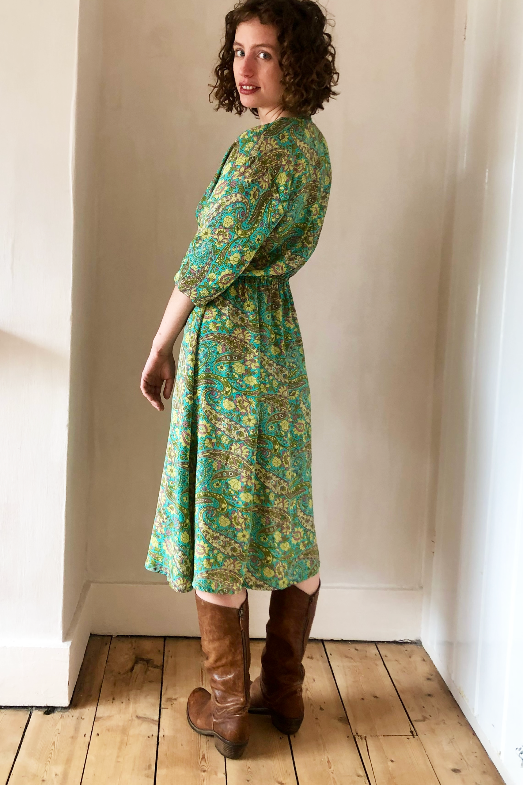Midi Sasha Dress Paisley sea green Midi Sasha Dress Paisley sea green