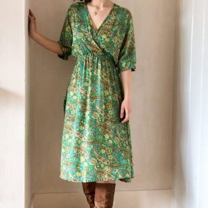 Midi Sasha Dress Paisley sea green