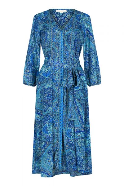 Swingy shirt dress in Moroccan blue