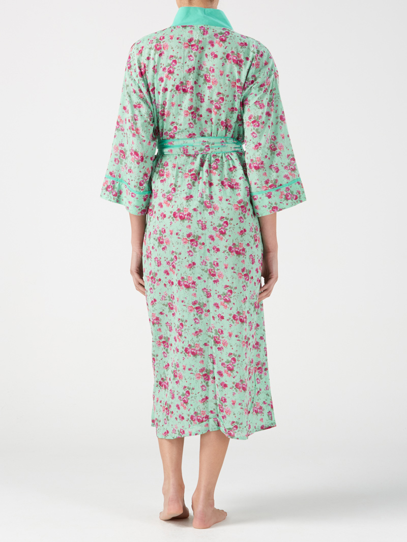 Kimono Rambling Rose Sea Green-back