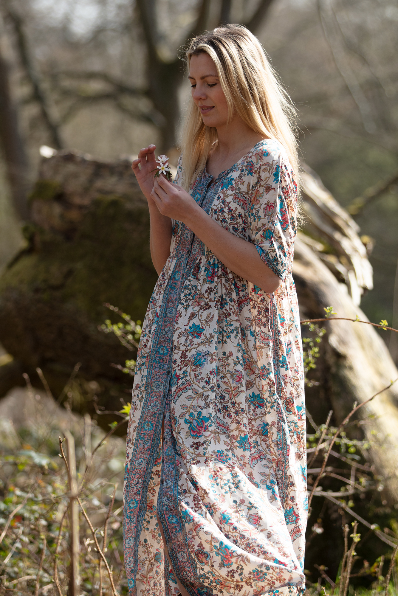 Long Jasmine Dress in White Briar Rose 2