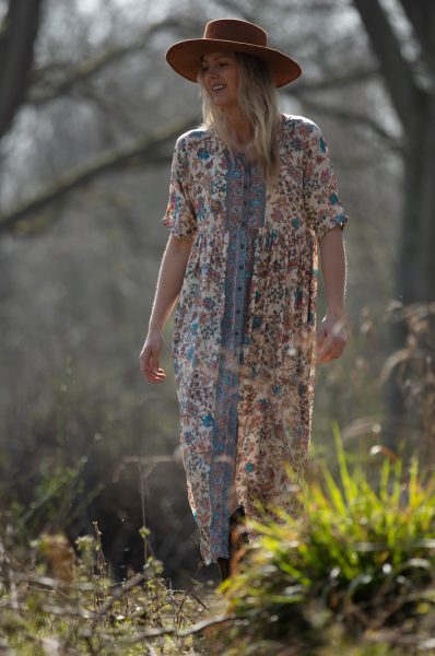 Long Jasmine Dress in White Briar Rose