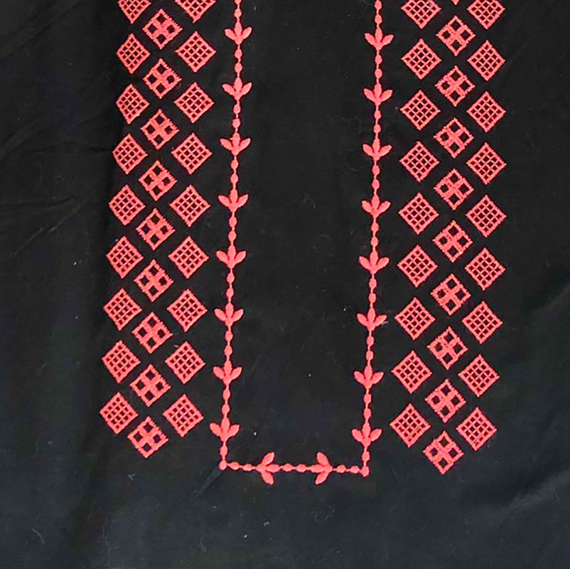 Black with coral