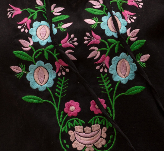 Black with multi embroidery – Gabrielle Parker