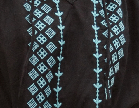 Black with turquoise
