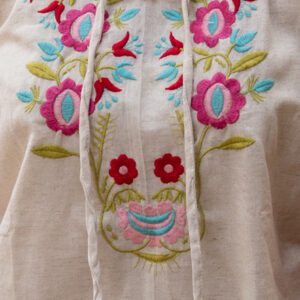 Cream with multi embroidery pink