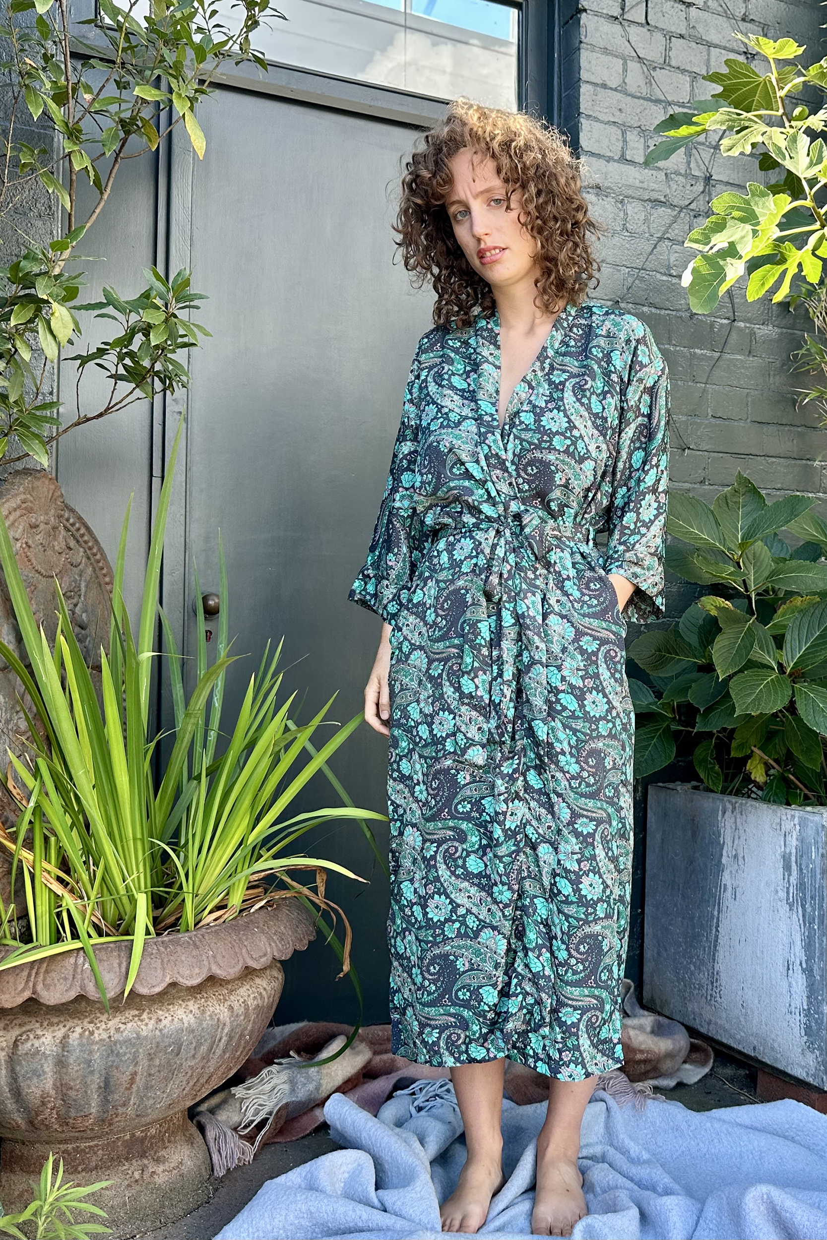 Teal Paisley