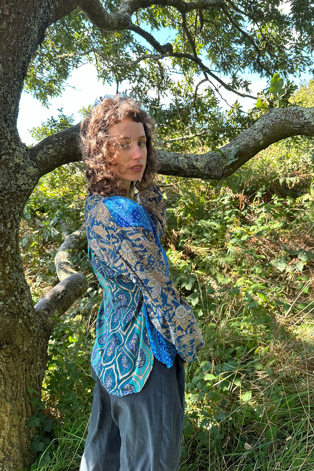Boho Blouse Bright Sky Blue Mix 3