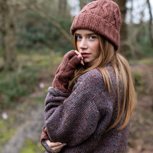 Pure wool jumper, hand warmers and hat