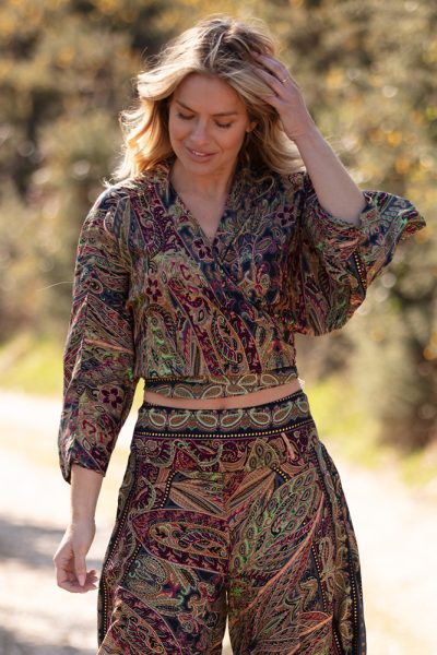 Modal Crossover Tie Top Mosaic Gold