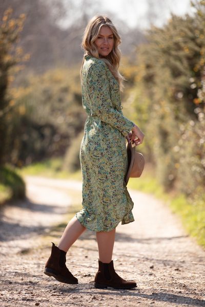 Modal Long Shirt Dress Woodland Green