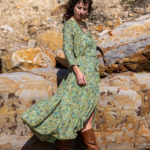 Modal V-Neck Swingy Shirt Dress
