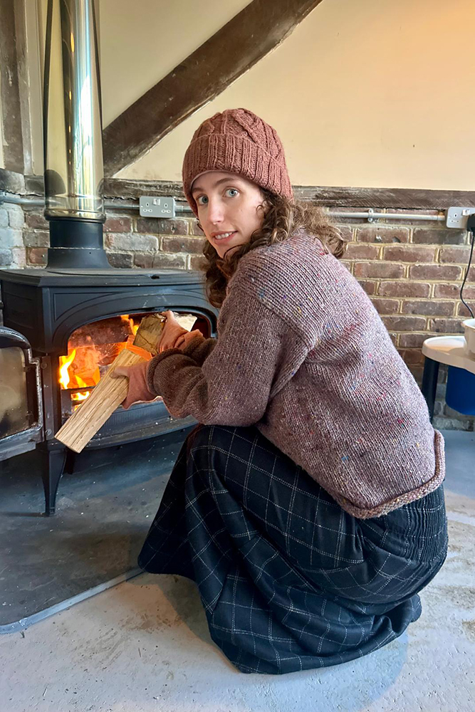 Long Wool Skirt Black Squares 4 Wool Skirt Black Squares