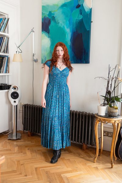gypsy blue dress Modal Long – Gabrielle Parker Clothing Size:48XL (5'3